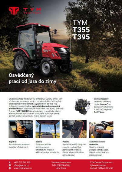 Traktory TYM T355 a T395