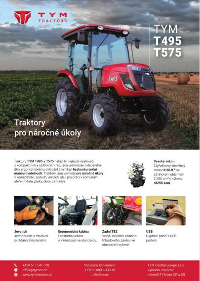 Traktory TYM T495 a T575